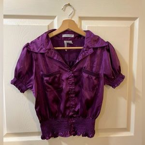 Stretch (Voice Collection) Violet Silk Blouse